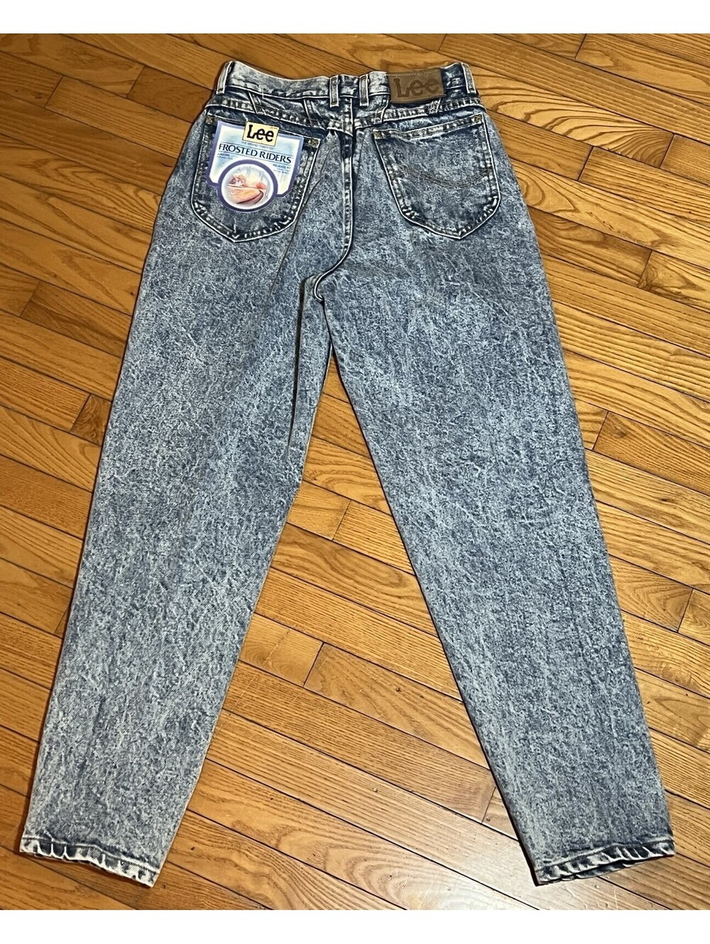 Vintage 80s Lee Frosted Riders Straight Leg Jeans Acid Wash Size 11 Dead Stock